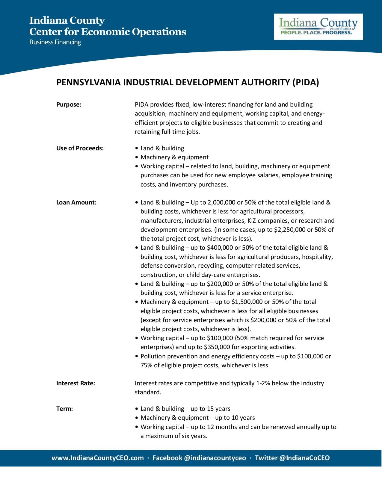 Pennsylvania Industrial Development Loan Program